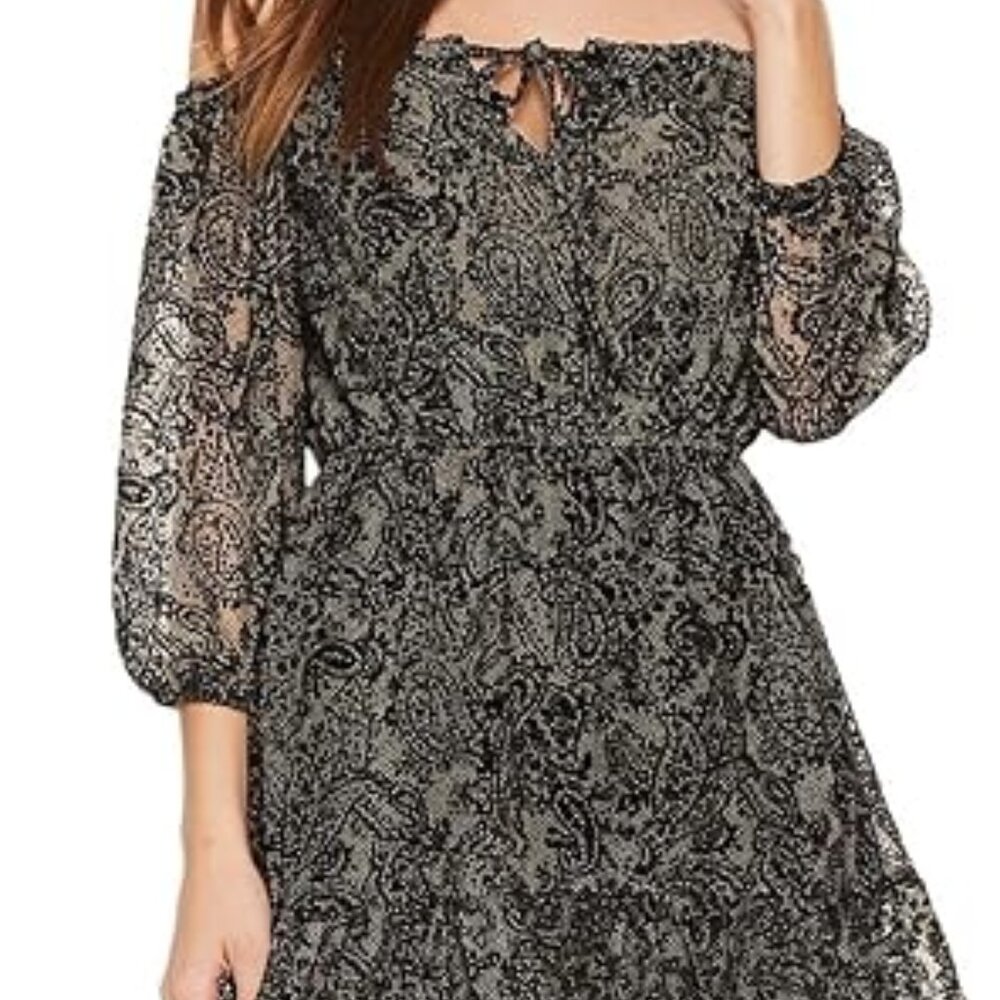 BB Dakota NWT Westerly Burnout Velvet Dress Black Women's Size S